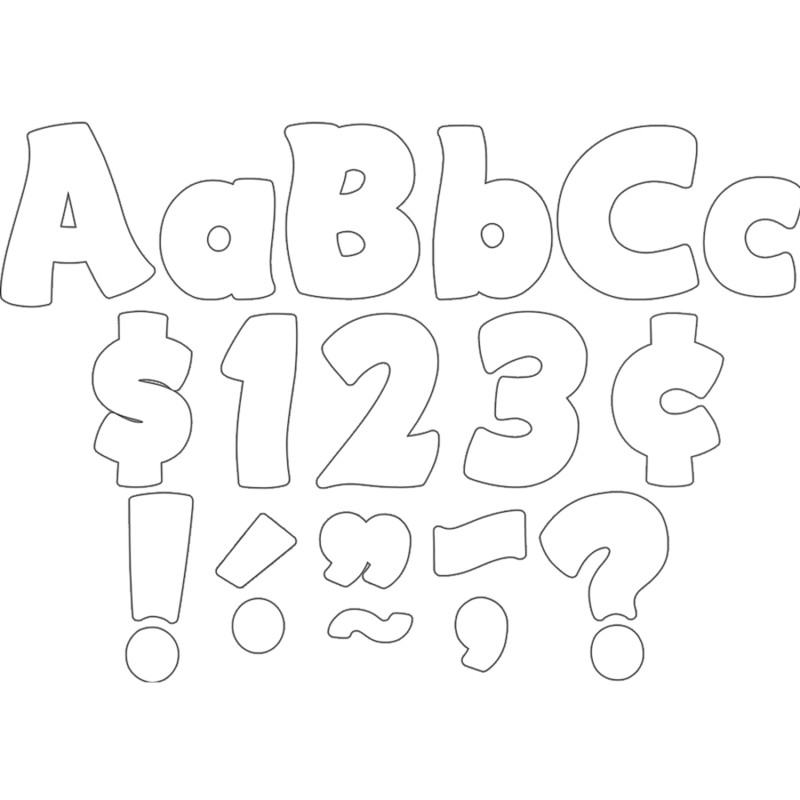 White Funtastic 4'' Letters Combo Pack