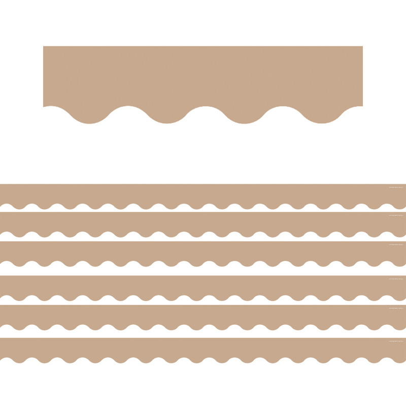 Light Brown Scalloped Border Trim, 35 Feet Per Pack, 6 Packs