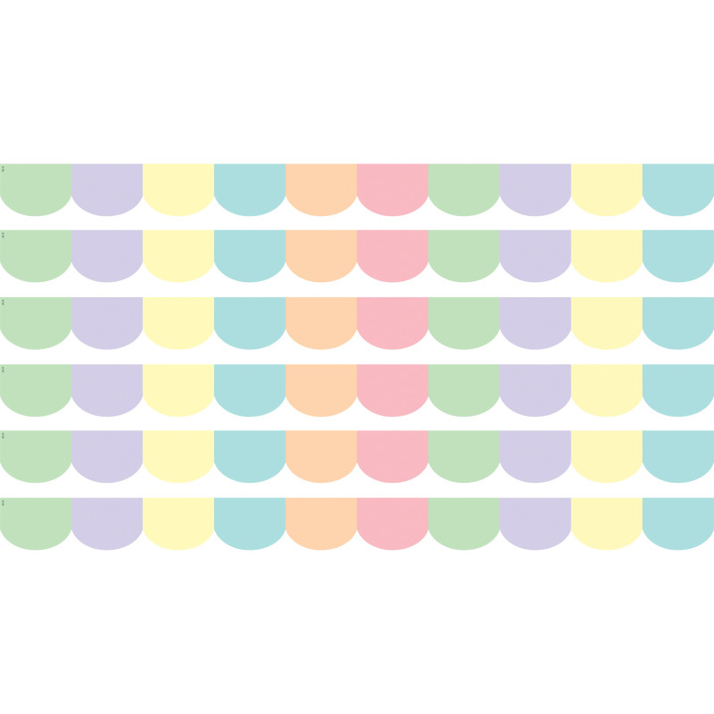 Pastel Pop Scalloped Border Trim, 35 Feet Per Pack, 6 Packs