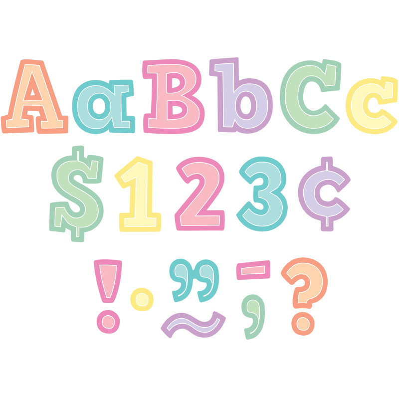 Pastel Pop Bold Block 4'' letters Combo Pack, Pack of 230