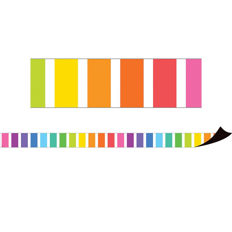 Colorful Stripes Magnetic Border, 24 Feet