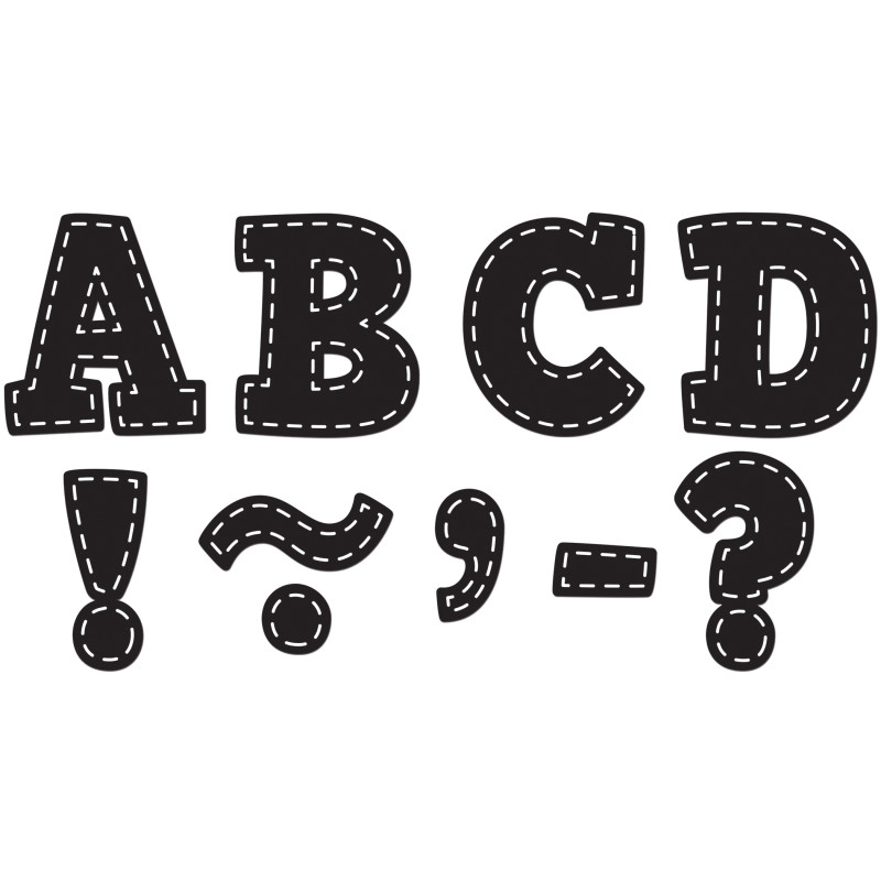 Black Stitch Bold Block 3'' Magnetic Letters