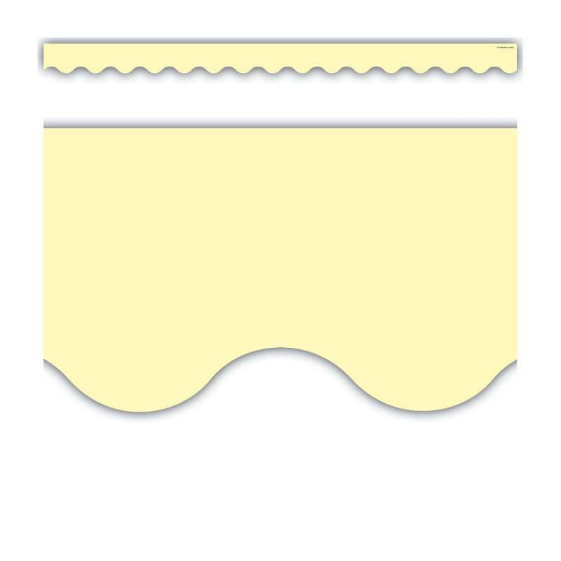 Pastel Yellow Scalloped Border Trim, 35 Feet