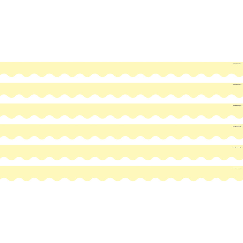 Pastel Yellow Scalloped Border Trim, 35 Feet Per Pack, 6 Packs