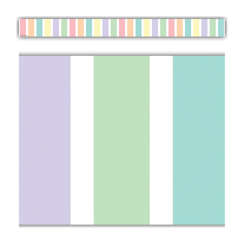Pastel Pop Stripes Straight Border Trim, 35 Feet