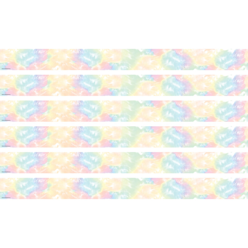 Pastel Pop Tie-Dye Straight Border Trim, 35 Feet Per Pack, 6 Packs