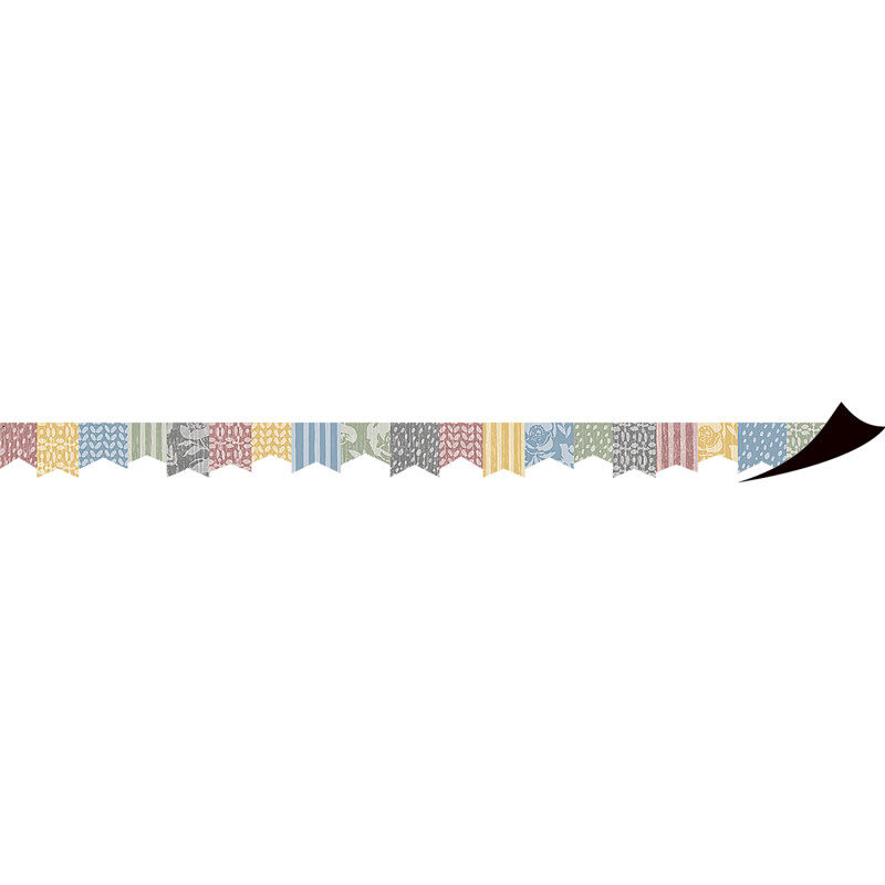Colorful Cottage Pennants Magnetic Border, 24 Feet