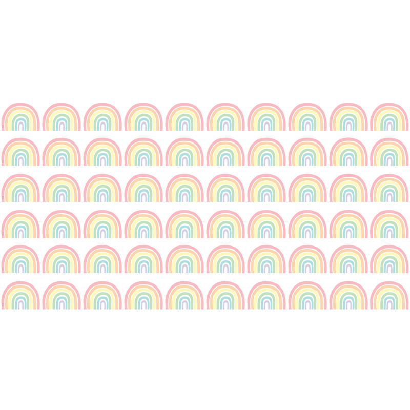 Pastel Pop Rainbows Die-Cut Border Trim, 35 Feet Per Pack, 6 Packs