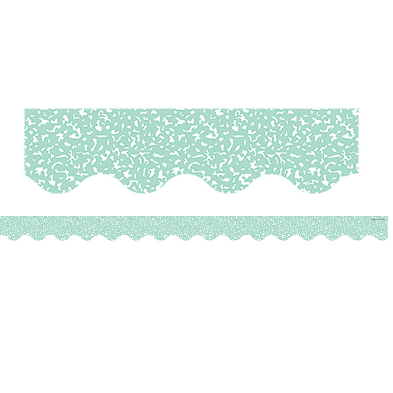 Composition Green Scalloped Border Trim, 35 Feet