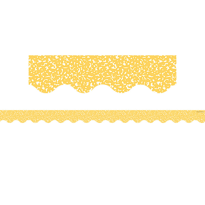 Composition Yellow Scalloped Border Trim, 35 Feet