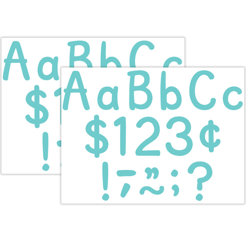 Light Turquoise 4'' Modern Classic Letters Combo Pack, 257 Per Pack, 2 Packs
