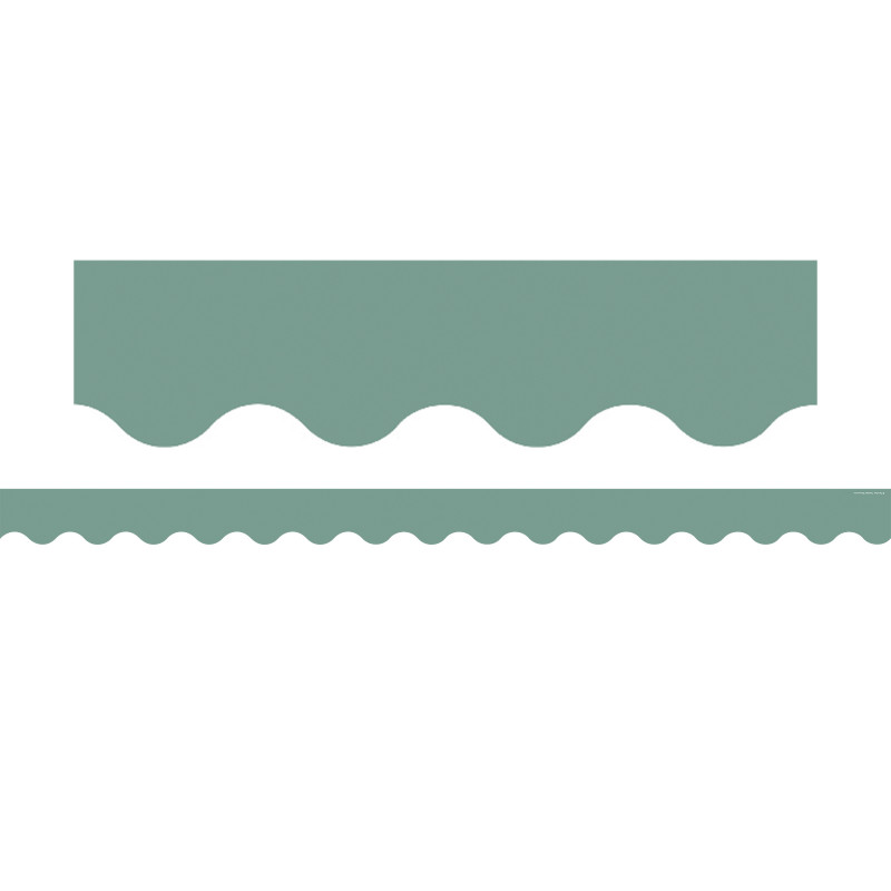 Retreat Green Scalloped Border Trim, 35 Feet