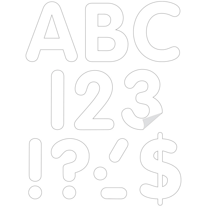 White 4'' Classic Self-Adhesive Letters Uppercase, 108 Pieces
