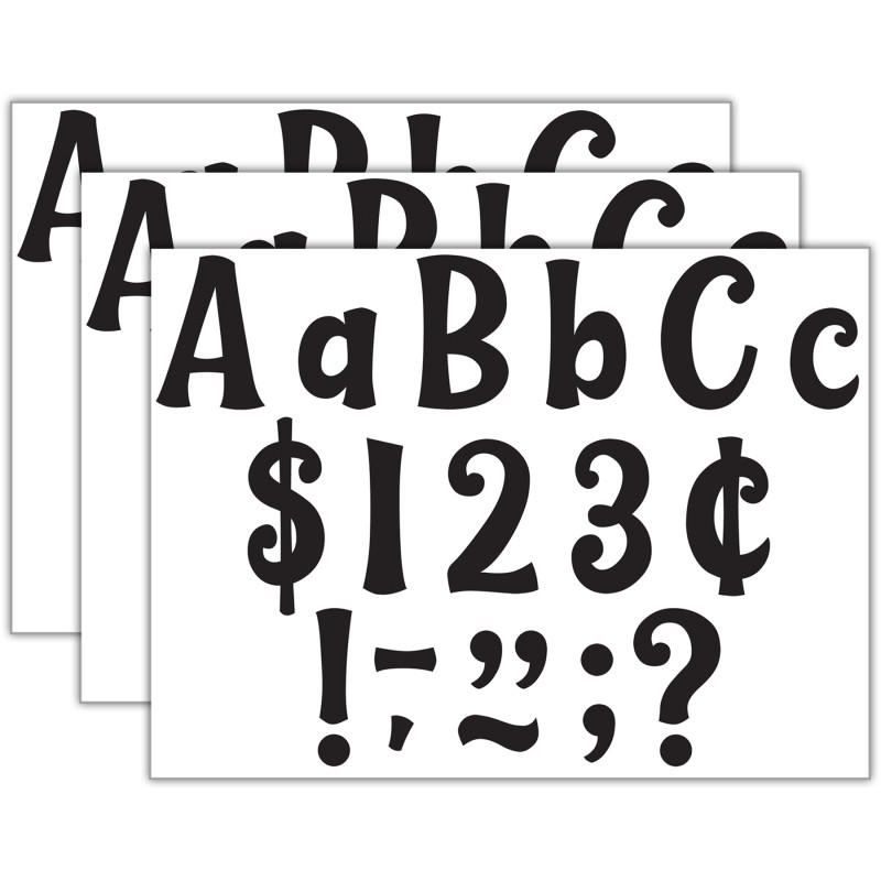 Black 4'' Wild Whimsy Letters Combo Pack, 270 Per Pack, 3 Packs
