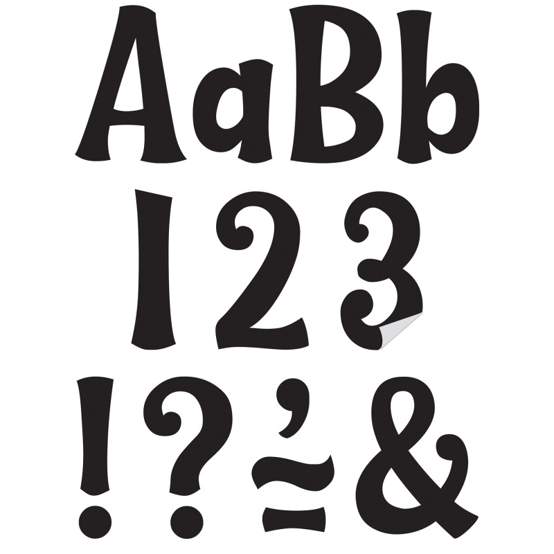 Black 4'' Wild Whimsy Self-Adhesive Letters, 222 Pieces