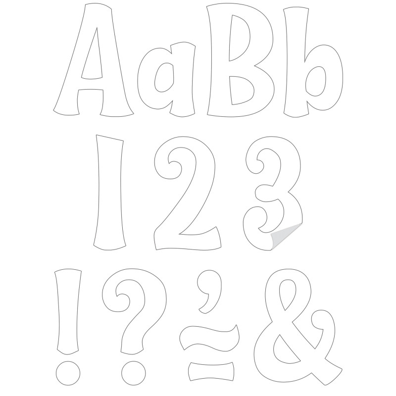 White 4'' Wild Whimsy Self-Adhesive Letters, 222 Pieces