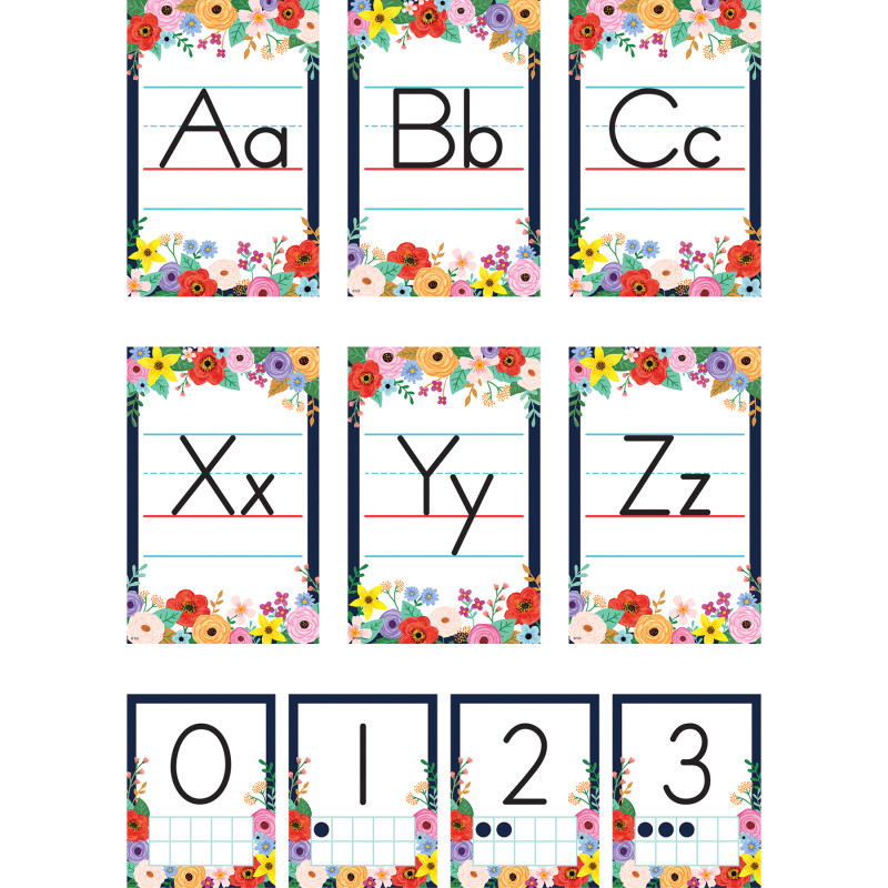 Wildflowers Alphabet Bulletin Board Set, 37 Pieces