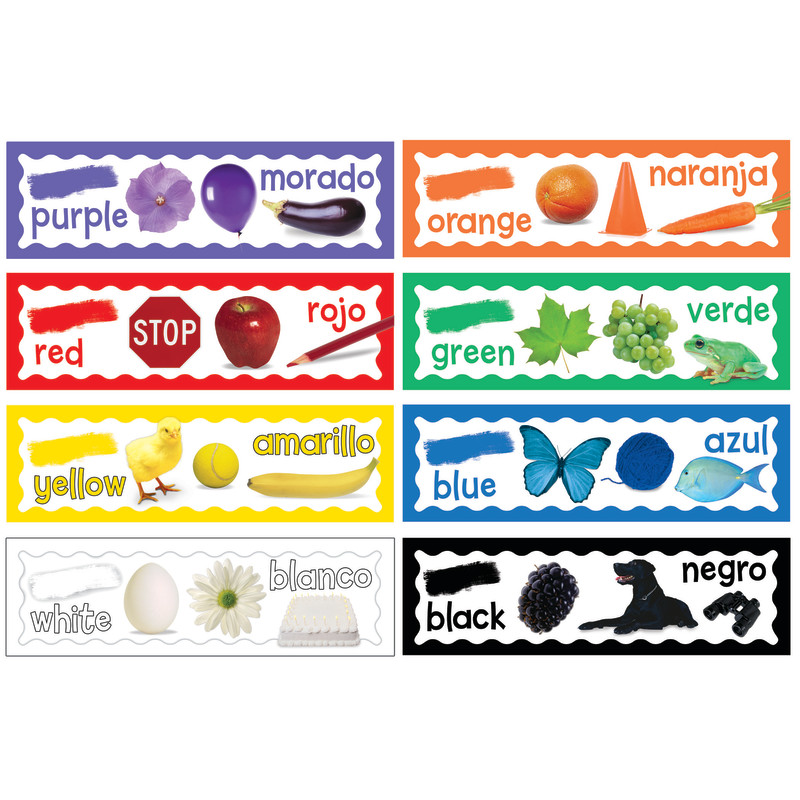 Colors Mini Bulletin Board Set, English-Spanish