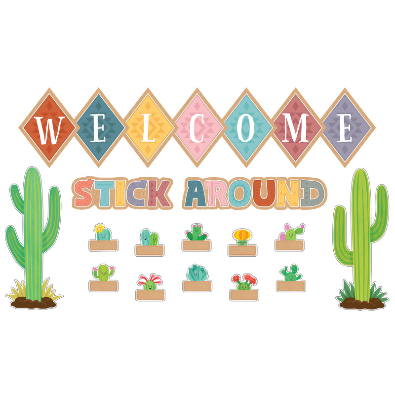 Happy Cactus Crew Welcome Bulletin Board Set, 48 Pieces