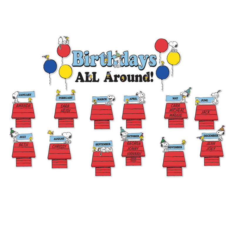Peanuts Birthday Mini Bulletin Board Set, 46 Pieces