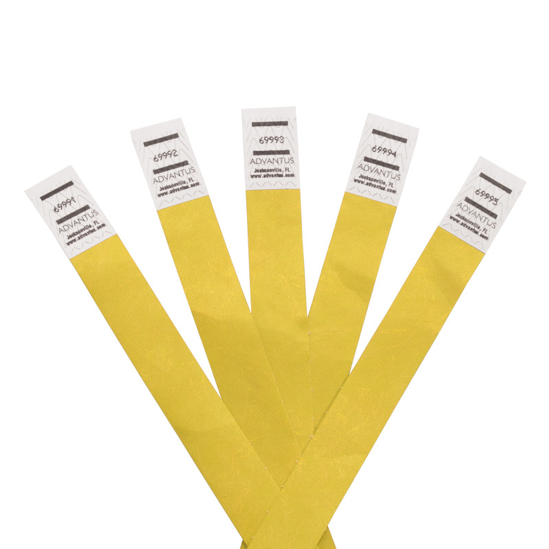 Tyvek Wristbands Yellow, Pack of 500