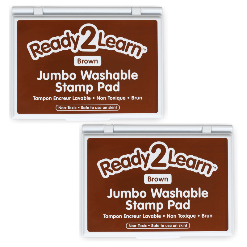 Jumbo Washable Stamp Pad - Brown - .2''L x .1''W - Pack of 2