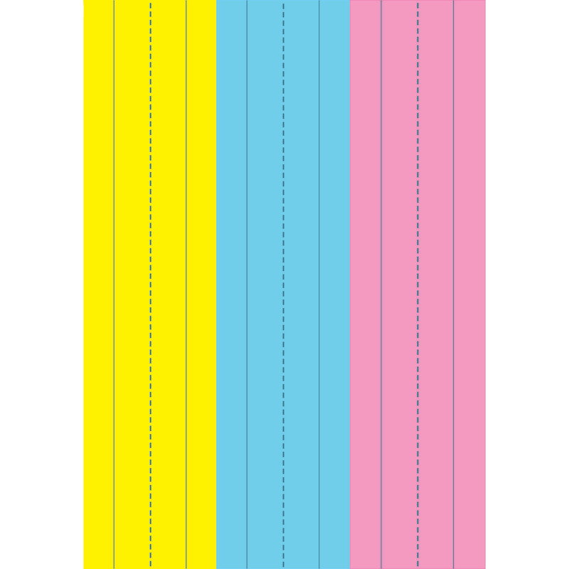 Die-Cut Magnetic Pink/Blue/Yellow Sentence Strips, .75'' x 11'', Pack of 3