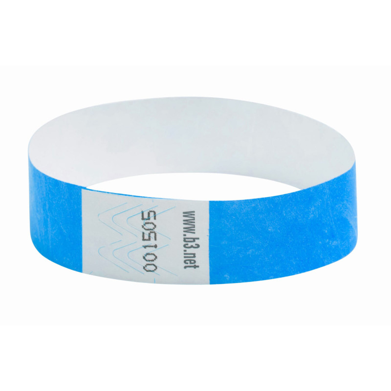 Sequentially Numbered Security Wristbands, 3/4'', Blue, Pack of 100