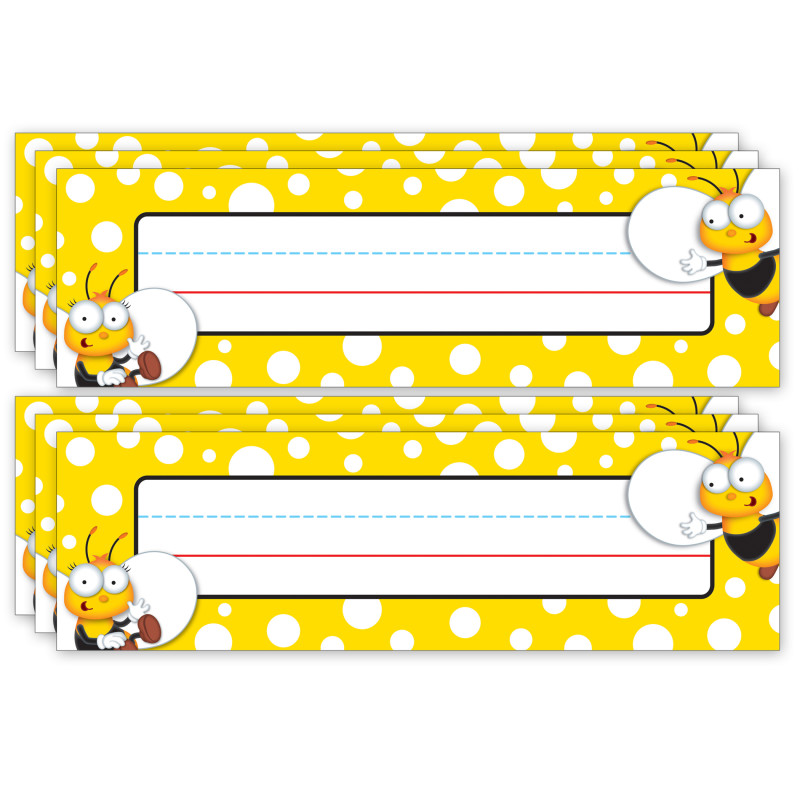 Buzz-Worthy Bees Nameplates, Grades PK-5, 36 Per Pack, 6 Packs