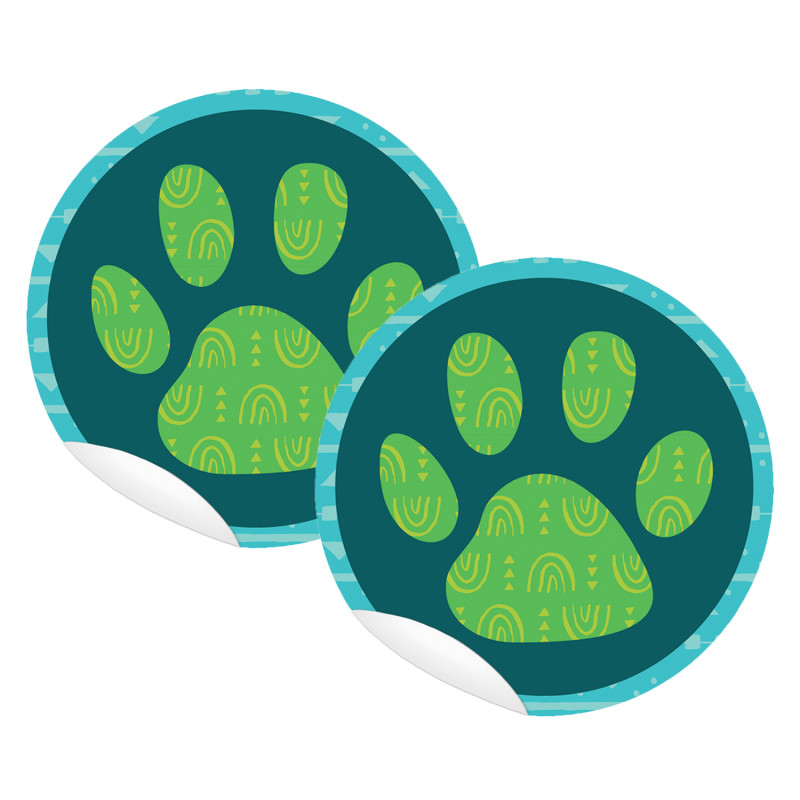 Paw Print 5'' Floor Decals Stickers, 10 Per Pack, 2 Packs