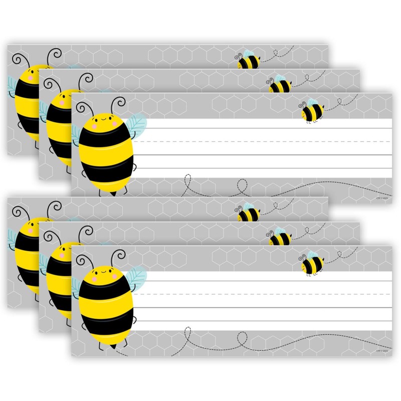Busy Bees Name Plates, 9-1/4'' x 3-1/4'', 36 Per Pack, 6 Packs