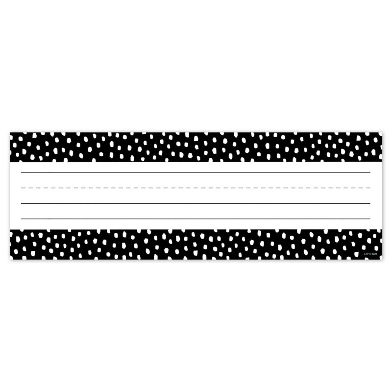 Messy Dots on Black Name Plates, 9-1/2'' x 3-1/4'', Pack of 36