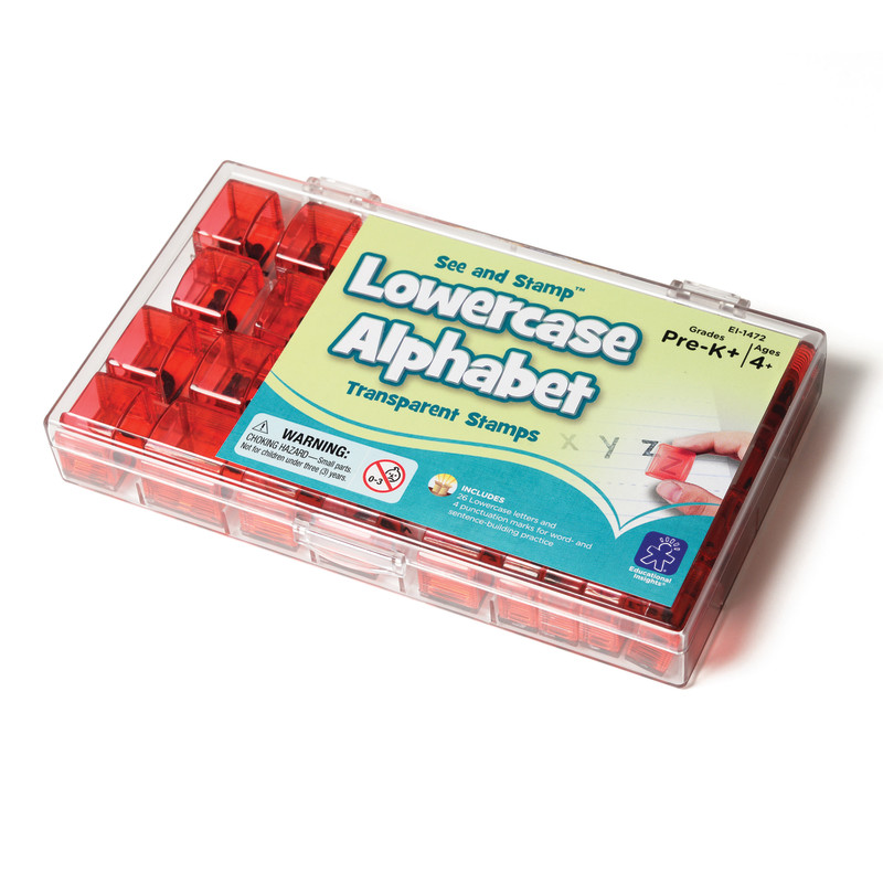 See and Stamp Alphabet Transparent Stamps, Lowercase 5/8''