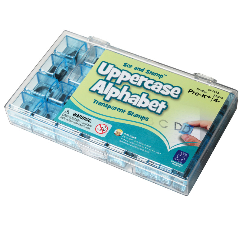 See and Stamp Transparent Stamps , 5/8'' Uppercase Alphabet