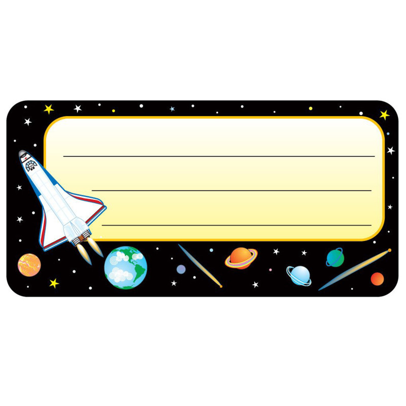 Space Nametags, 1-5/8'' x 3-1/4'' , Pack of 36