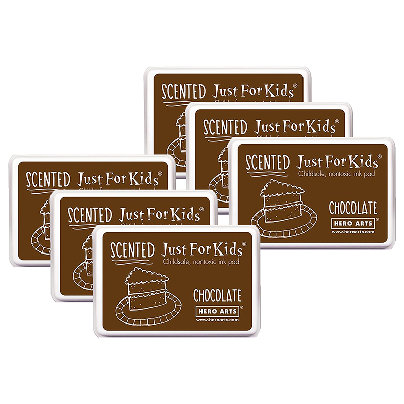Just for Kids Scented Ink Pad Chocolate/Brown, Pack of 6