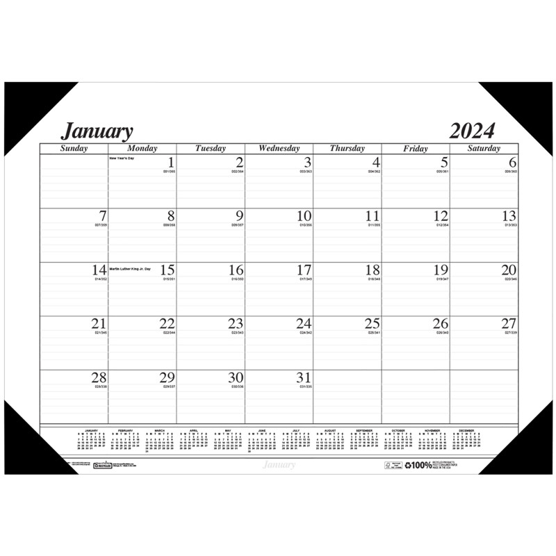 Recycled Monthly Desk Pad Calendar Economy 18-1/2 x 13 Inches