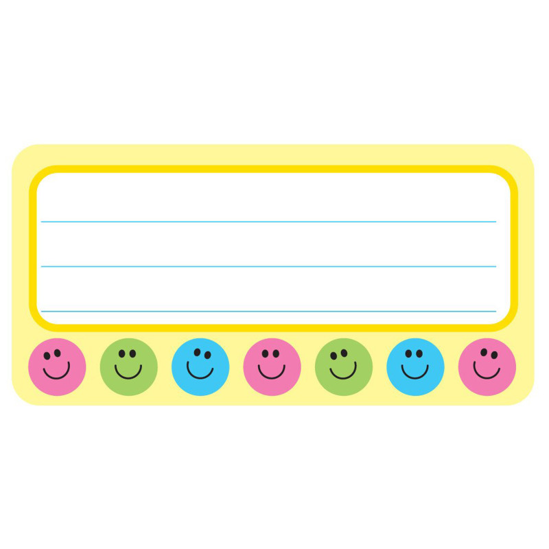 Smile Nametags, 1-5/8'' x 3-1/4'' , Pack of 36