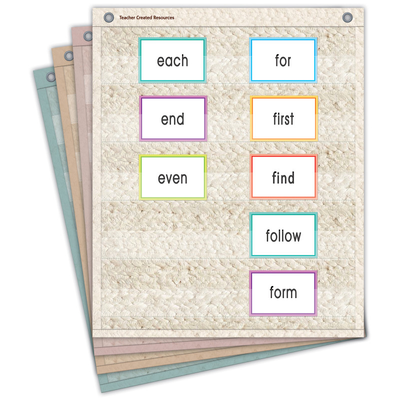 Woven Magnetic Mini Pocket Charts, 14'' x 17'', Set of 4