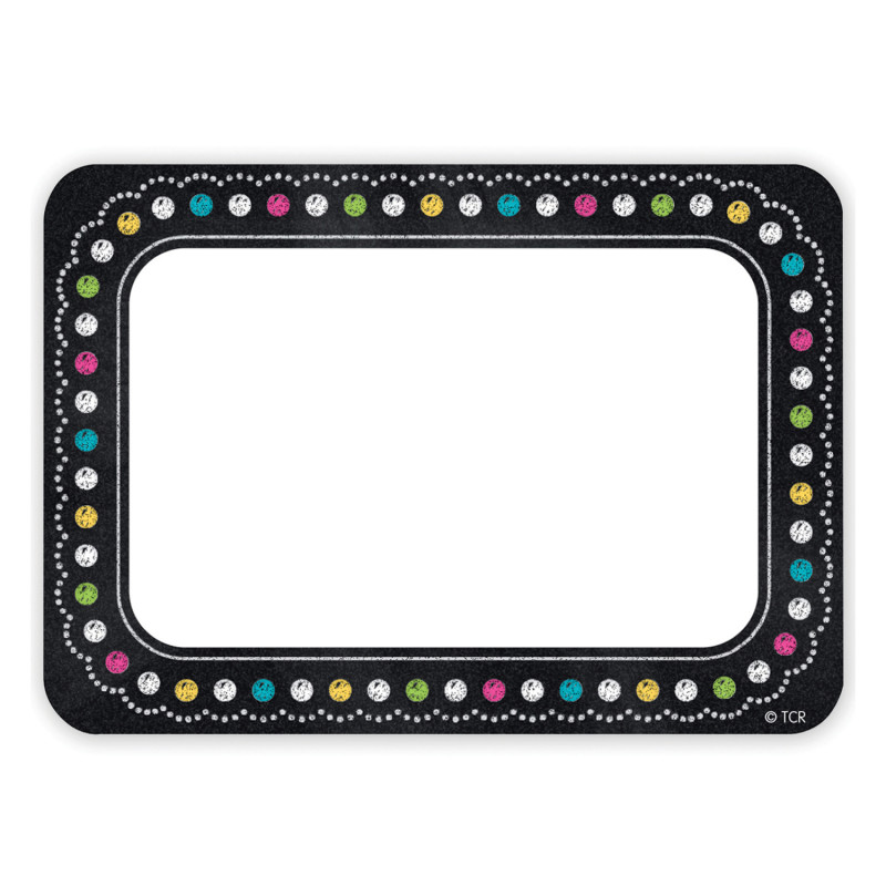 Chalkboard Brights Name Tags