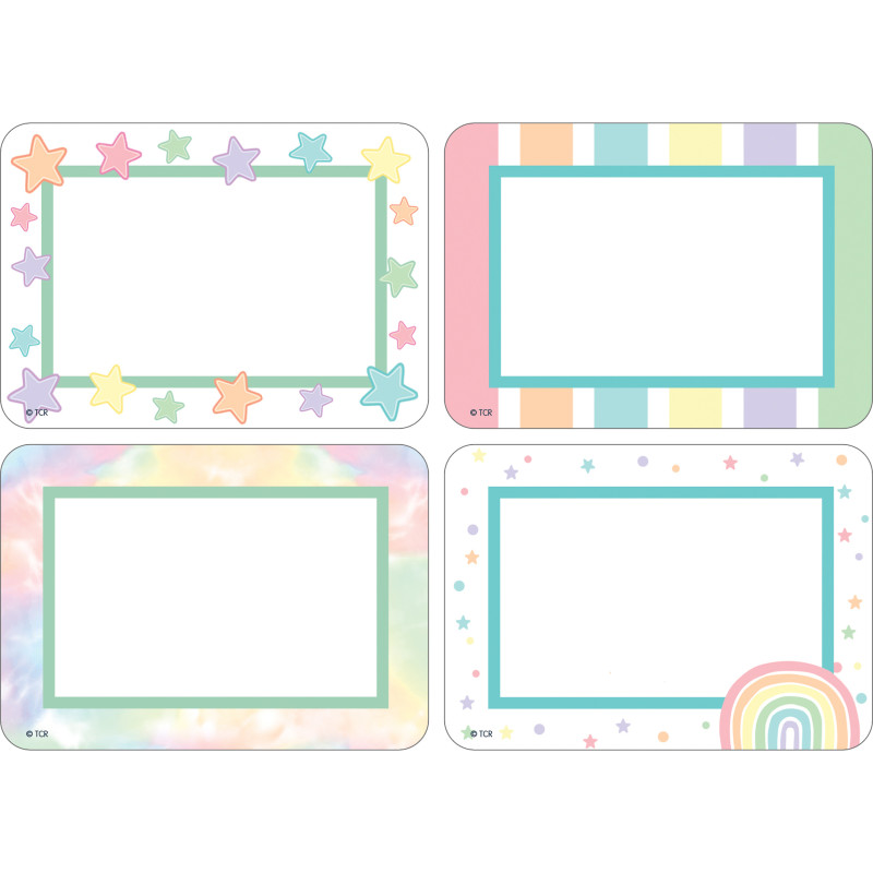 Pastel Pop Name Tags / Labels Multi-Pack, 36 Per Pack, 6 Packs