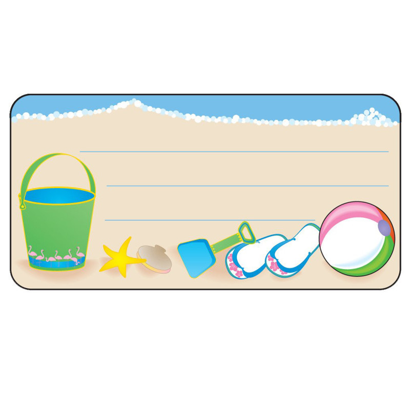 Beach Nametags, 1-5/8'' x 3-1/4'' , Pack of 36