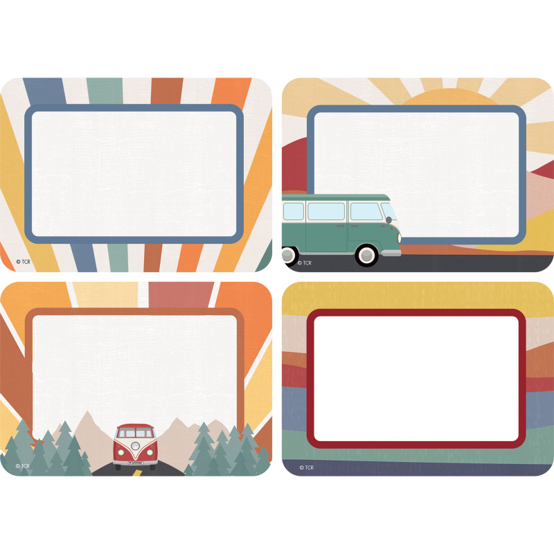 Moving Mountains Road Trip Name Tags/Labels - Multi-Pack, 3-1/2'' x 2-1/2'', Pack of 36