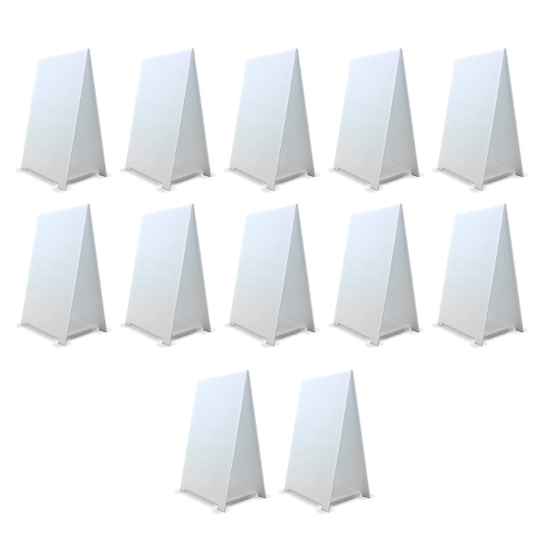 Premium Corrugated Plastic Dry Erase Tabletop Marquee Easel, 11'' x 17'', Pack of 12