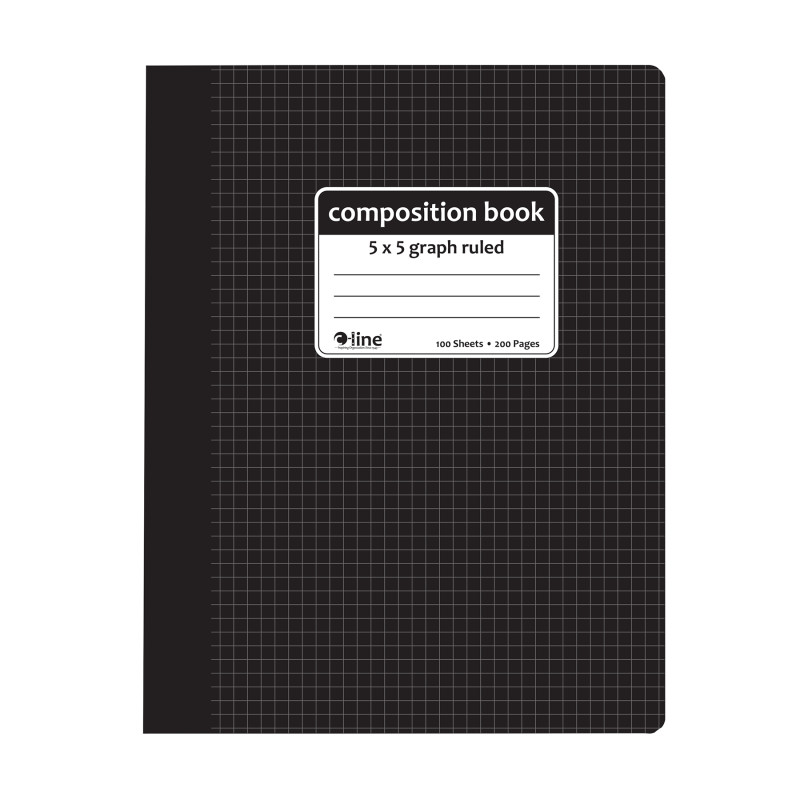 Composition Notebook, 5 x 5 Graph Ruled, Black