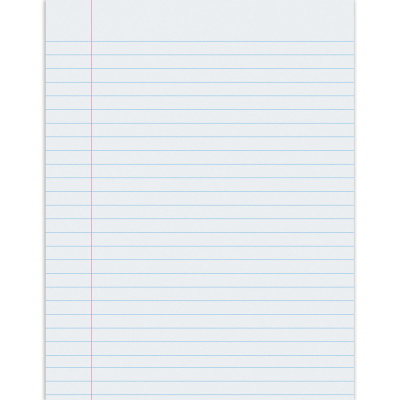 Composition Paper, White, Red Margin, 3/8'' Ruled, 8-1/2'' x 11'', 500 Sheets