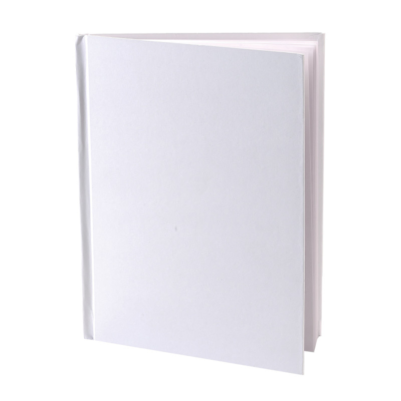 Blank Hardcover Book, White Pages, 5'' x 4'' Portrait, 14 Sheets/28 Pages
