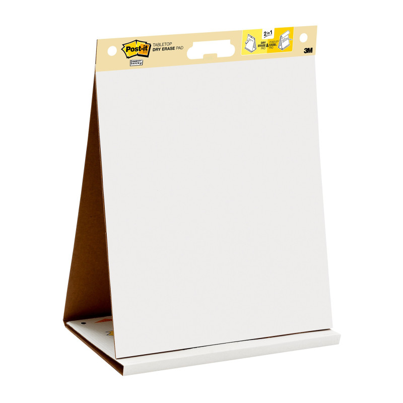 Super Sticky Tabletop Easel Pad with Dry Erase Surface, 20 Sheets, 20'' x 23'', White