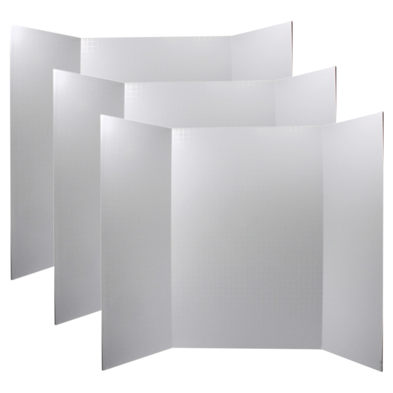 Foam Presentation Board, White, 1/2'' Faint Grid 28'' x 22'', Pack of 3