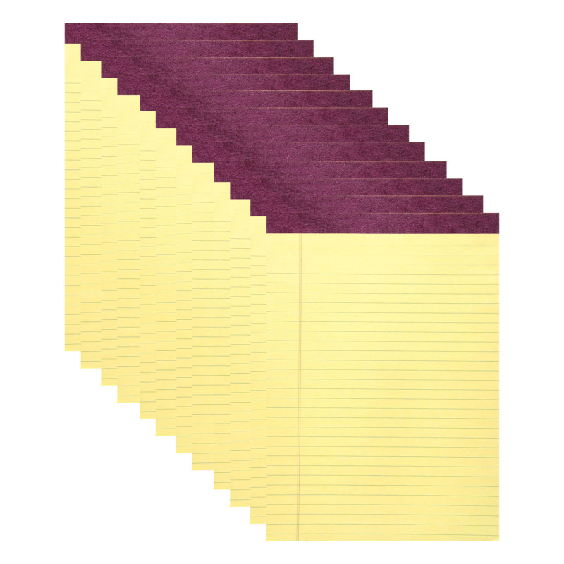 Legal Pad, Standard, Canary, Pack of 12